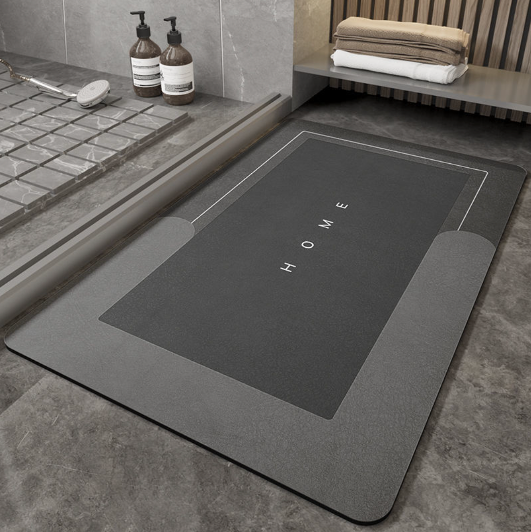This stone shower mat features an anti-slip backing design that keeps the bath mat in place even on wet surfaces mat