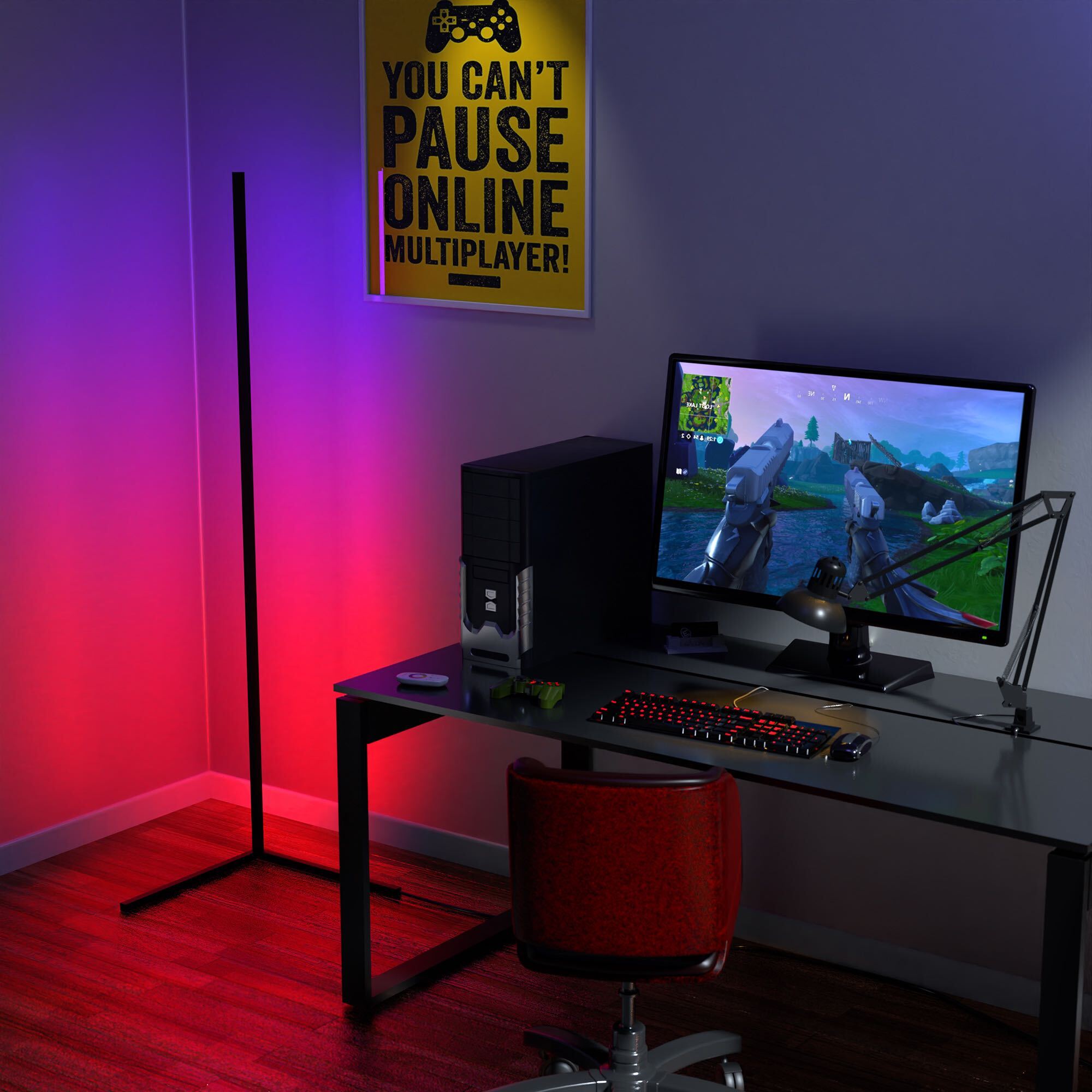 RGB Floor Lamp, Modern Floor Lamp, Corner Lamp, gaming lamp, gaming light, colorful lamp