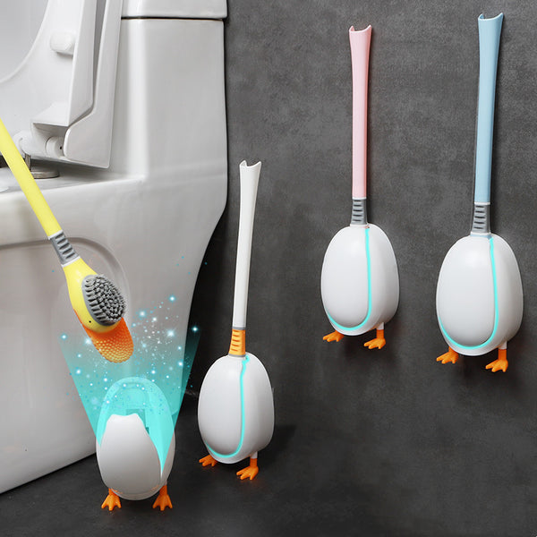 1pc Toilet Brush For Home Use, With Silicone Duck Design And