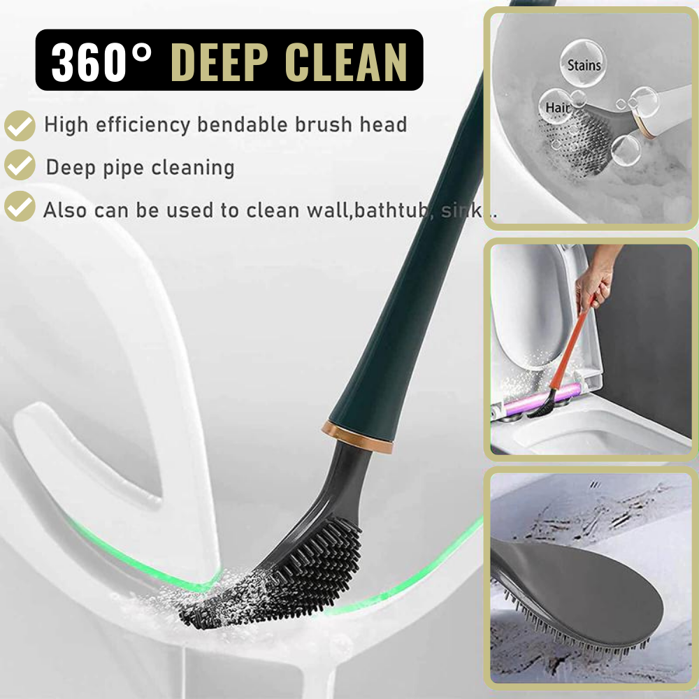 The best silicone rubber toilet brush on the market is the Clean'n'Go Brush. it`s the most hygienic toilet bowl brush with a holder, it is also wall-mounted