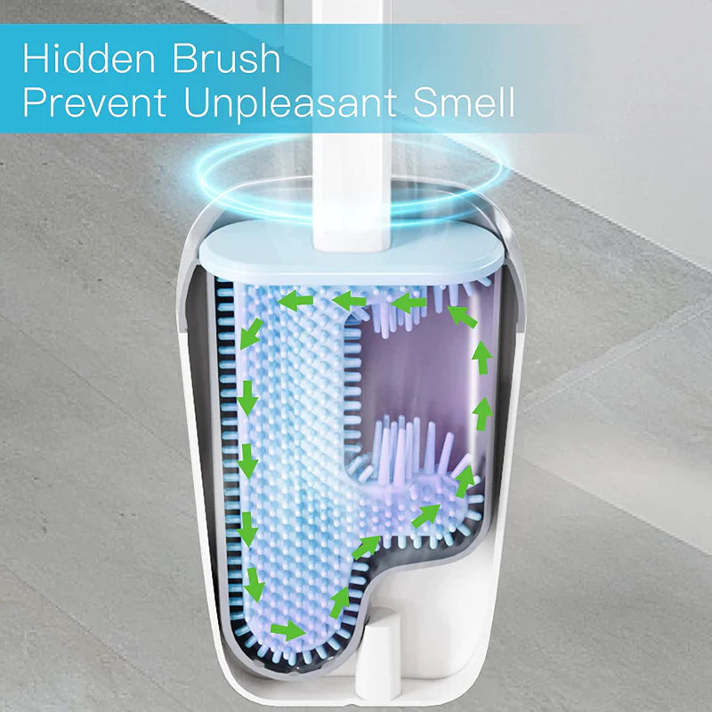 Whole Housewares Modern Toilet Brush Set, Freestanding Mosaic Toilet Bowl Cleaner, Turquoise