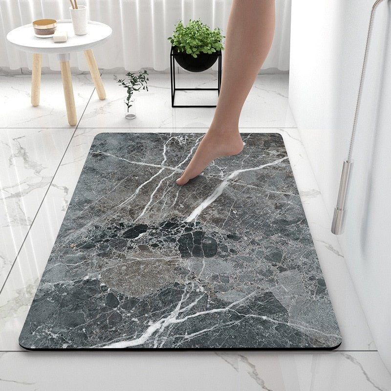 Marble Bathroom Mat, instant water absorption 